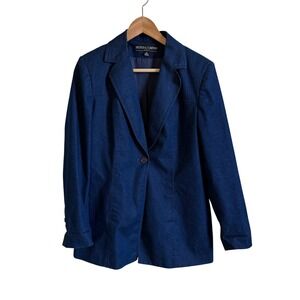 Kasper & Company Denim Blazer - Buttoned Front, Fitted Jacket, Women's Size 8‎